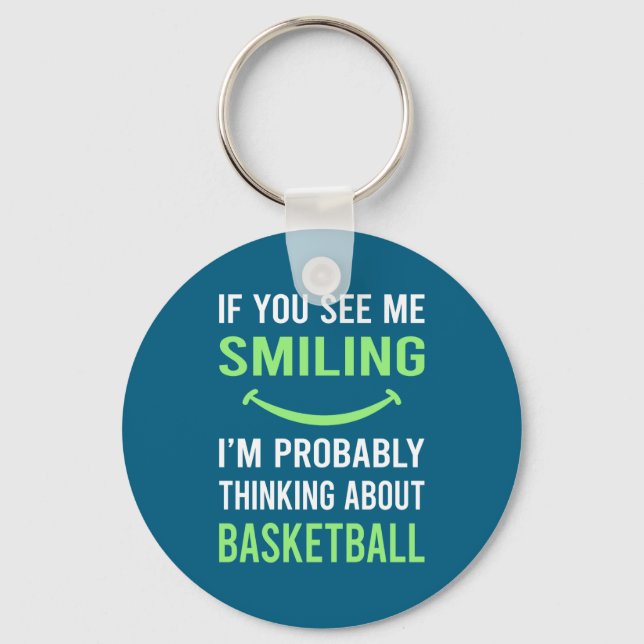Smiling basketball t shirt  keychain (Front)