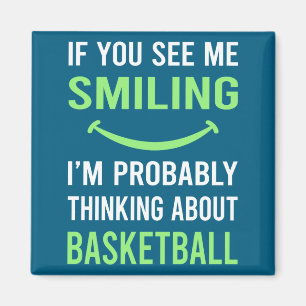 Smiling basketball t shirt magnet