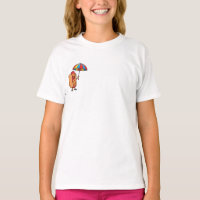 Smiling Beach Hot Dog with Umbrella Kids