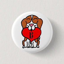 Smiling Beagle Heart Monogram