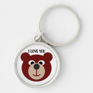 Smiling Bear, I LOVE YOU Keychain