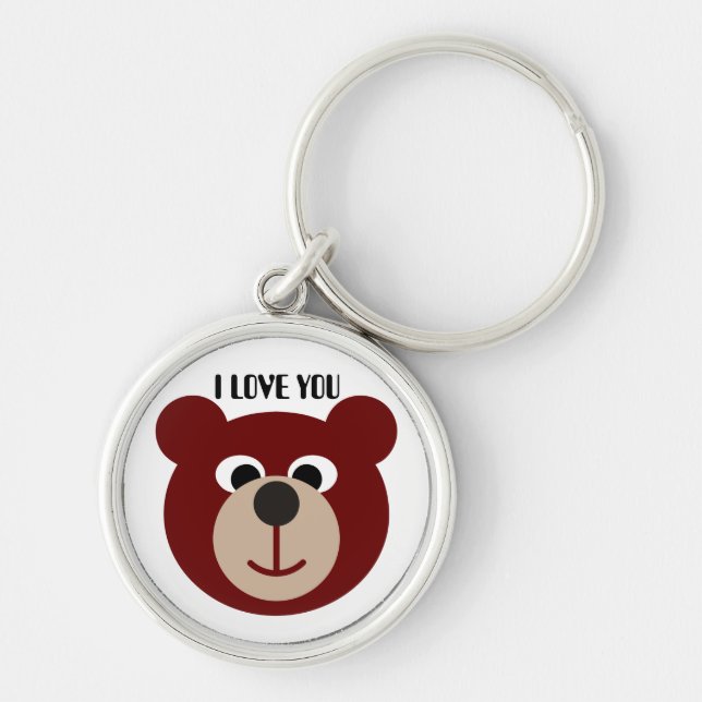 Smiling Bear, I LOVE YOU Keychain (Front)