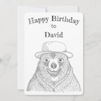 Smiling Bear / Personalized Birthday Card