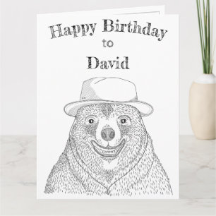 Smiling Bear / Personalized Birthday Card