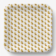 Smiling Bee Baby Shower Paper Plate
