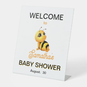Smiling bee Pedestal Sign