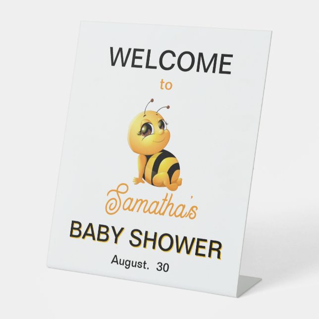 Smiling bee Pedestal Sign (Front)