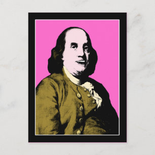 Smiling Ben Franklin Pop Art Style Postcard