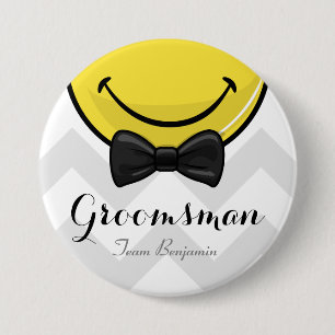Smiling Best men Wedding Button