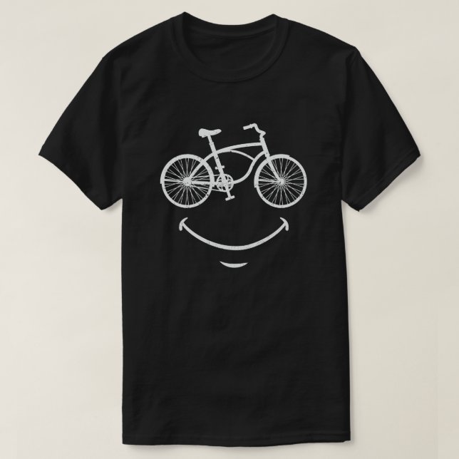 Smiling Bicycle Face Funny Cycling Cyclist Gift T-Shirt (Design Front)