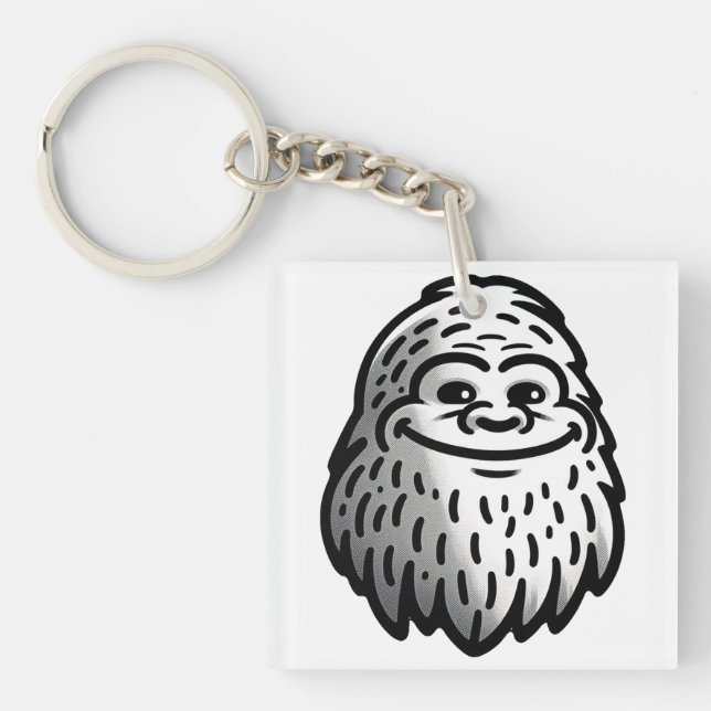 Smiling Bigfoot - Sasquatch Sighting Keychain (Front)