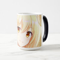 Smiling blonde girl with amber eyes anime manga