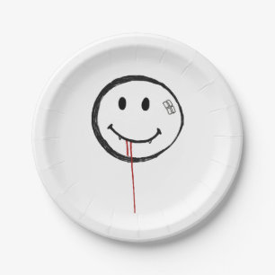 Smiling Bloody Vampire Paper Plate