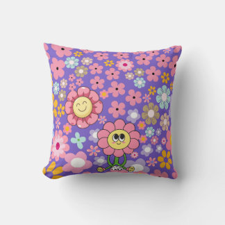 Smiling Blooms Decorative Pillow
