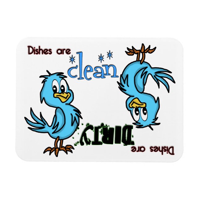 Smiling Blue Bird Rectangle Dishwasher Magnet (Horizontal)