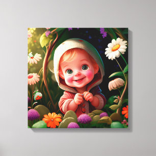 Smiling Boy 3d Canvas Print