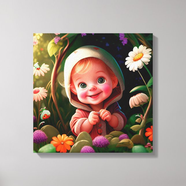 Smiling Boy 3d Canvas Print (Front)