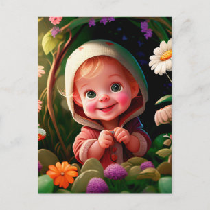 Smiling Boy 3d Postcard