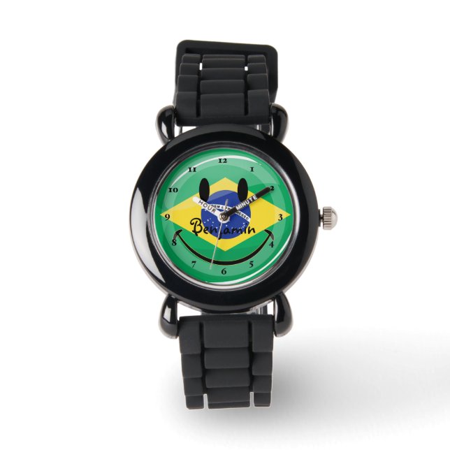 Smiling Brazilian Flag Watch (Front)