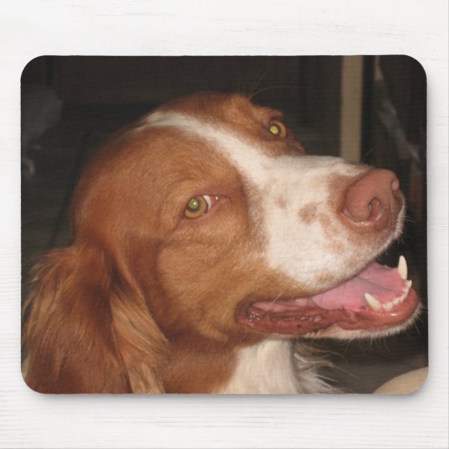 Smiling Brittany Spaniel Mouse Pad (Front)