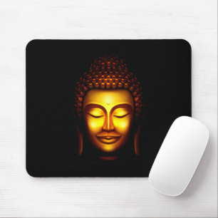 Smiling Buddha Gold and Black Mouse Pad