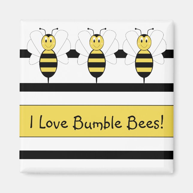 Smiling Bumble Bee Customizable Magnet (Front)