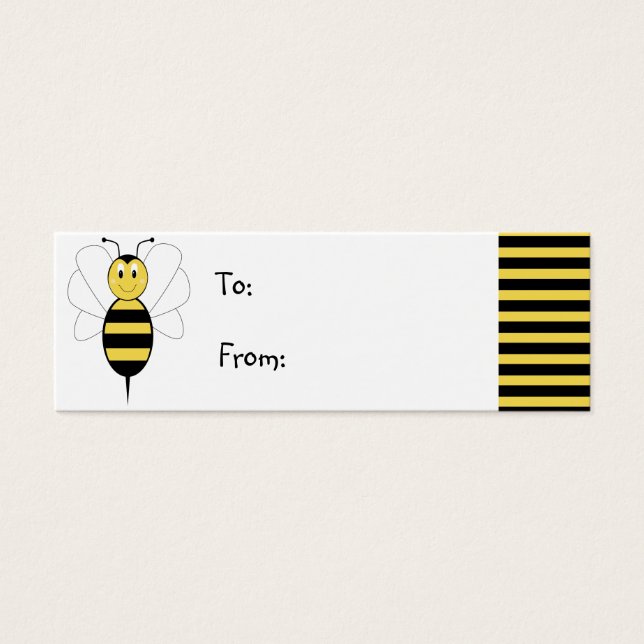 Smiling Bumble Bee Gift Tag (Front)
