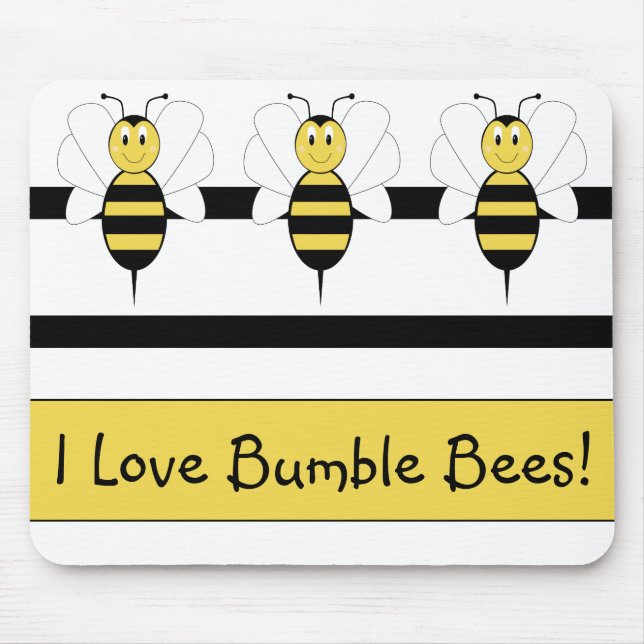 Smiling Bumble Bee Mousepad (Front)