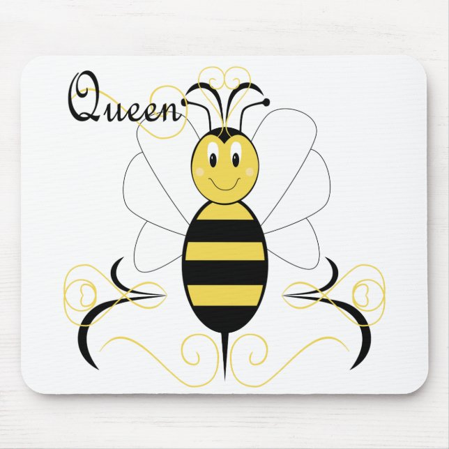 Smiling Bumble Bee Queen Bee Mousepad (Front)