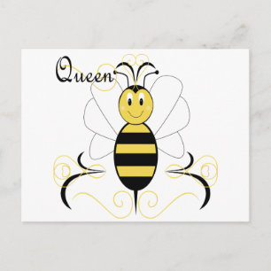 Smiling Bumble Bee Queen Bee Postcard