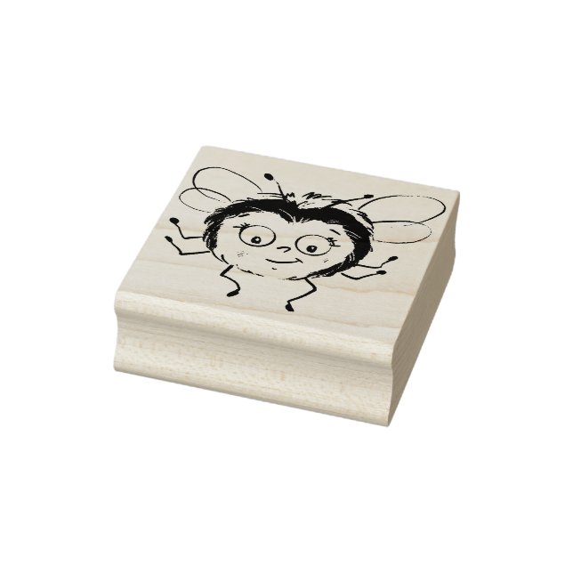 Smiling Bumble Bee Rubber Stamp (Stamp)