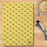 Smiling Bumblebee Monogram iPad Air Cover<br><div class="desc">Bee happy! Bring a touch of joy to your everyday with our personalized iPad cover featuring an adorable,  smiling bumblebee graphic.</div>