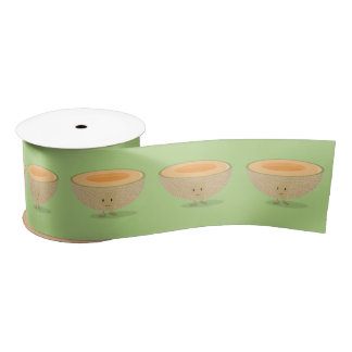Smiling Cantaloupe Satin Ribbon