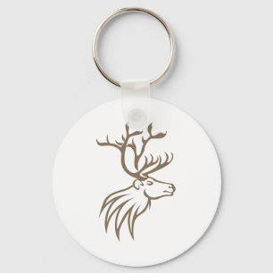Smiling Caribou Deer Keychain