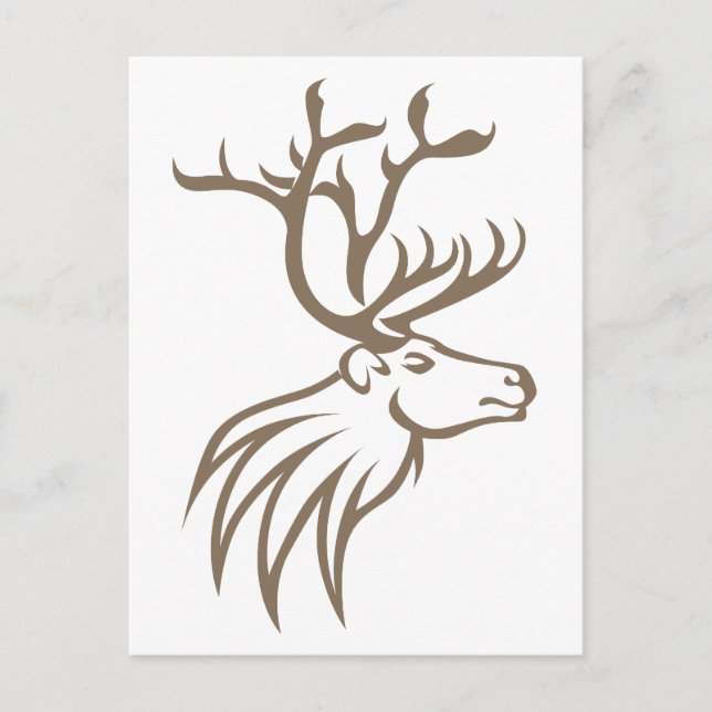 Smiling Caribou Deer Postcard (Front)