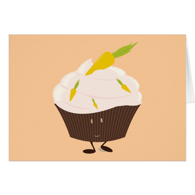 Smiling carrot cake cupcake (Front Horizontal)
