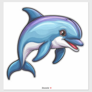 Smiling Cartoon Dolphin