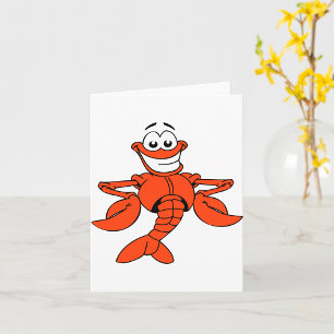 Smiling Cartoon Lobster Character Card