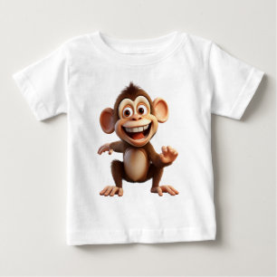 Smiling Cartoon Monkey – Cute Monkey Day design  Baby T-Shirt