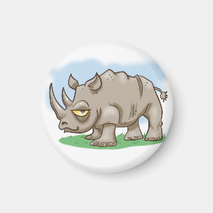 Smiling Cartoon Rhino Magnet