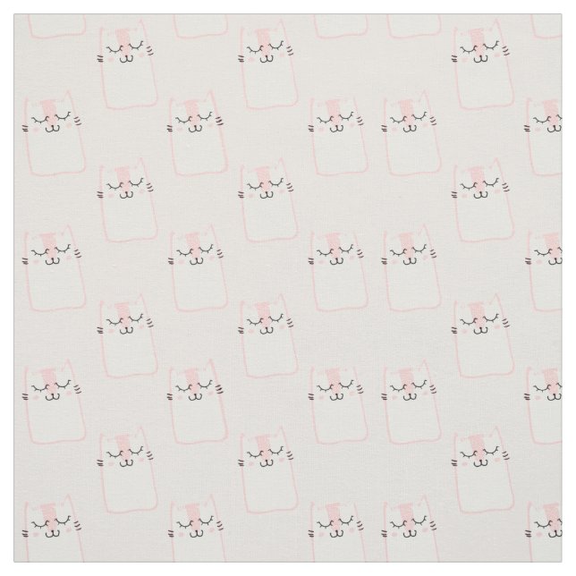 Smiling Cat Fabric (Swatch)