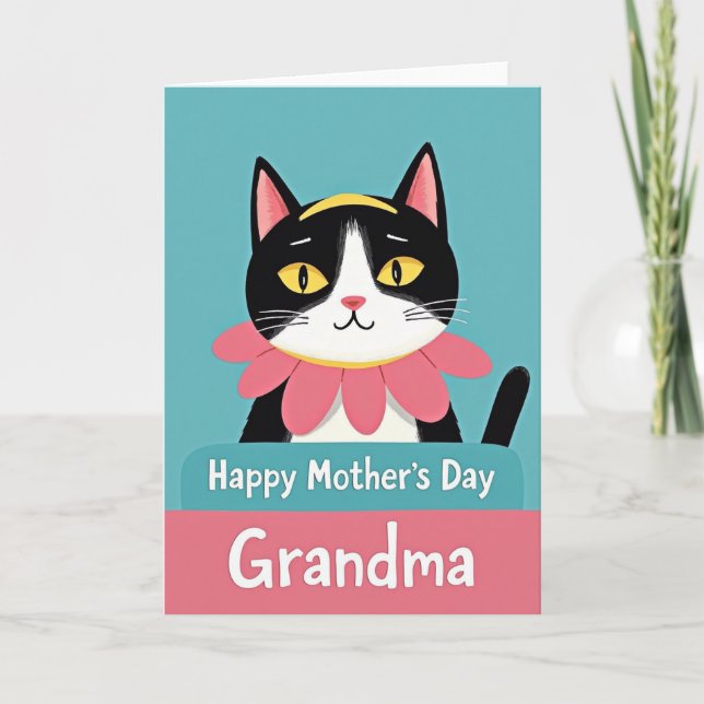 Smiling Cat Mother Card (Front)