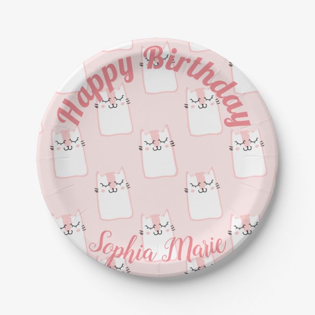 Smiling Cat Paper Plate (Front)
