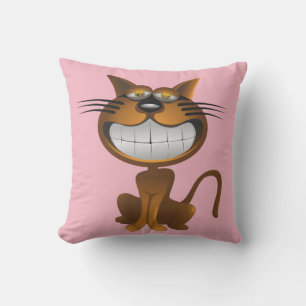 Smiling Cat Pink Pillows