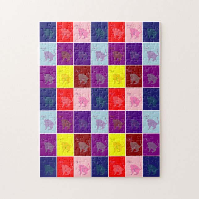 Smiling cat pop art jigsaw puzzle (Vertical)