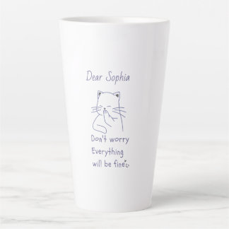 Smiling Cat with Message  Latte Mug