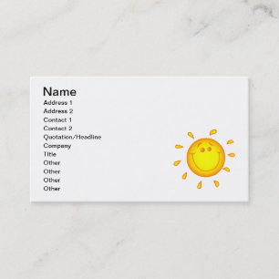 SMILING CHEERFUL SUNSHINE SUN HAPPY SUMMER BUSINESS CARD