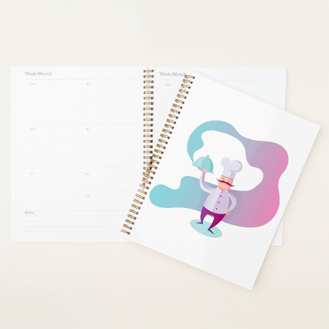 Smiling Chef with Moustache and Serving Tray  Planner (Creator Uploaded)