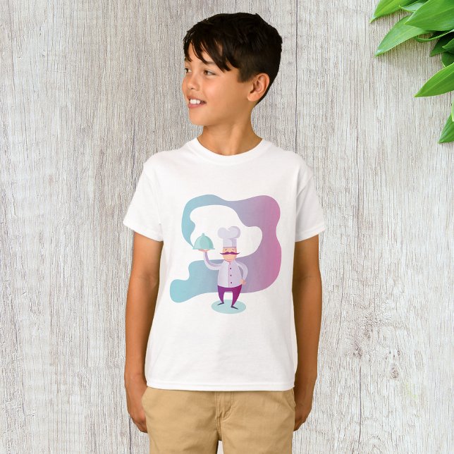 Smiling Chef with Moustache and Serving Tray  T-Shirt (Creator Uploaded)