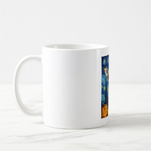 smiling chihuahua dog starry night by Van Gogh fin Coffee Mug